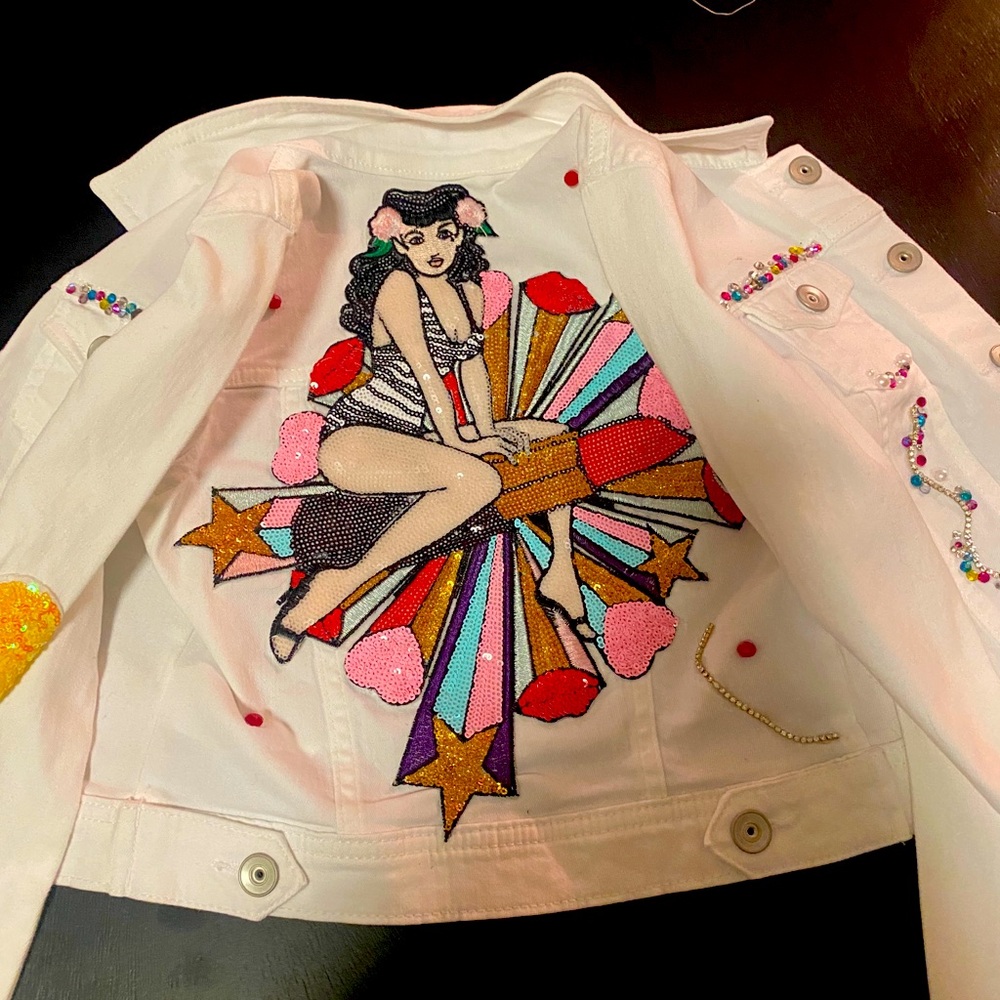 Handmade jean jacket girls